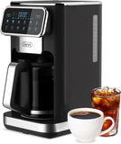 12 Cup Programmable Drip Coffee Maker with Touch Screen, Fast and Strong Brew, Auto Shut-Off, 4-Hour Keep Warm Plate, Iced Coffe