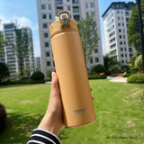 Tyeso 600/750ML Stainless Steel Thermos Bottle with Straw, Thermal Cup, Sports Water Bottle, Keeps Cold & Heat, Car Mug