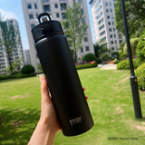 Tyeso 600/750ML Stainless Steel Thermos Bottle with Straw, Thermal Cup, Sports Water Bottle, Keeps Cold & Heat, Car Mug