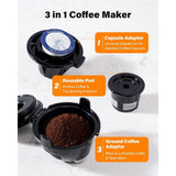 SHARDOR K Cup Coffee Maker, 3 in 1 Single Serve Coffee Maker for K Cup Pods & Ground Coffee & Teas, 6 to 14oz Brew Sizes, 40oz D