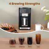 12 Cup Programmable Drip Coffee Maker with Touch Screen, Fast and Strong Brew, Auto Shut-Off, 4-Hour Keep Warm Plate, Iced Coffe