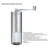 Vintage Portable Manual Coffee Grinder with Wood Grain Stainless Steel Crank Retro Handheld Coffee Bean Grinder for Home Travel