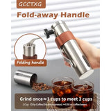 Manual Coffee Grinder with Ceramic Burr Mill for Espresso and French Press Brewing 2Cup Capacity 1.2oz Adjustable Grind Setting