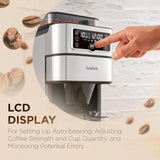 2-in-1 Drip Coffee Maker Grinder with Programmable Auto Brew and Timer Functionality Built-in Warming Plate for 10-Cup Capacity
