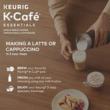 KCafe Essentials Single Serve KCup Pod Coffee Latte and Cappuccino Maker for Home and Office Use Black Compact Design with Easy
