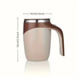 380ml Automatic Mixing Cup with Magnetic Rotary Base, 304 stainless steel liner, Large Capacity Battery Operated Travel Coffee C