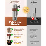 Manual Coffee Grinder with Ceramic Burr Mill for Espresso and French Press Brewing 2Cup Capacity 1.2oz Adjustable Grind Setting