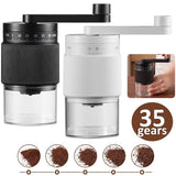 Manual Coffee Grinder with 35 External Gears - Adjustable Ceramic Grinding Core, Ideal for Espresso Beans & Home Coffee Making