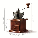 Retro Manual Coffee Grinder - Heavy-Duty Iron Construction with Adjustable Grind Settings