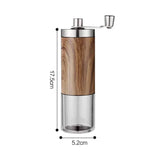 Vintage Portable Manual Coffee Grinder with Wood Grain Stainless Steel Crank Retro Handheld Coffee Bean Grinder for Home Travel