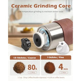 Manual Coffee Grinder with Ceramic Burr Mill for Espresso and French Press Brewing 2Cup Capacity 1.2oz Adjustable Grind Setting